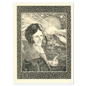 1981 Amelia Earhart Print – Signed by Max Elbo (Donnie Dope) – Limited Edition